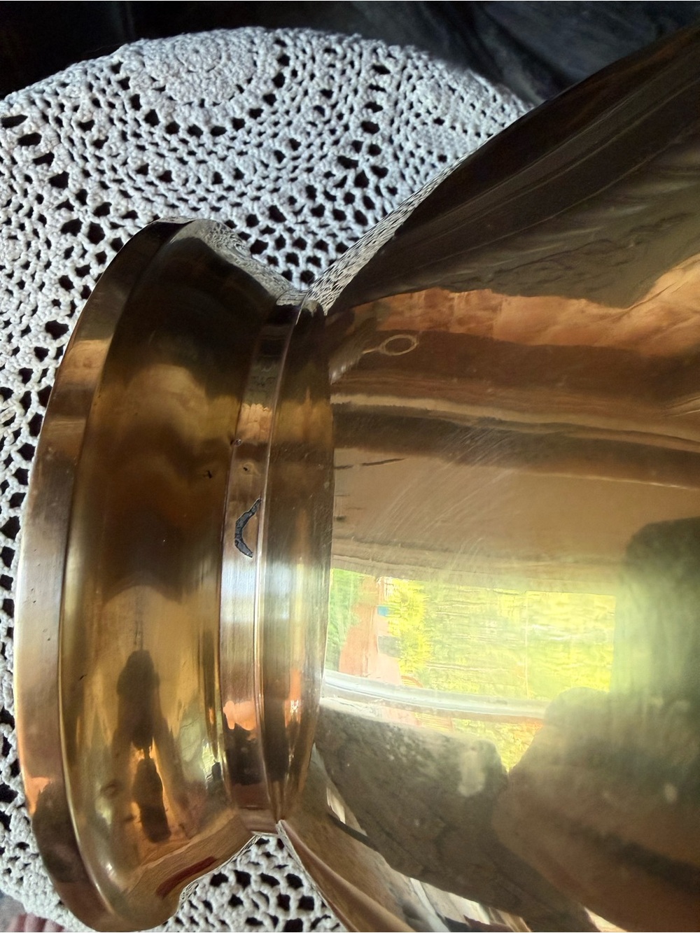 Vintage Brass Decorative Bowl - Bamboo Design Elegant Centerpiece or Accent - Picture 5 of 10